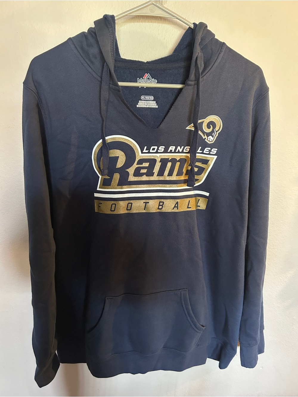 Majestic Navy and Gold Los Angeles Rams Fan Pullover